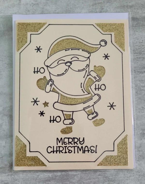 carte de noel modele pere noel doré